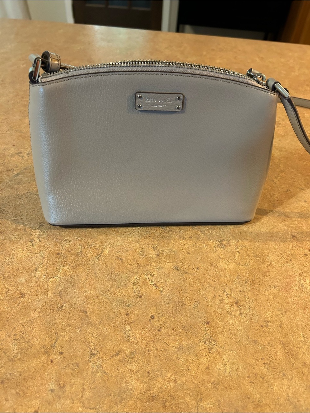 kate spade Light Gray Pebbled Leather Crossbody